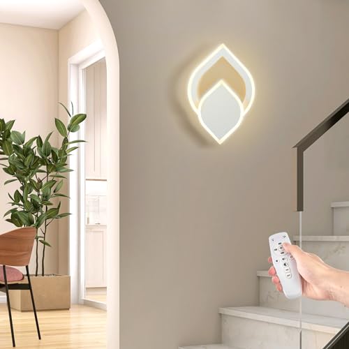 S'AFIELINA Wandleuchten innen modern Drehbar LED Wandlampe Dimmbar 3 Lichtfarbe Kaltweiß Neutral Warmweiß Licht, Memory-Funktion, Wandbeleuchtung für Schlafzimmer Wohnzimmer Flur (Weiß, 2 Stück) von S'AFIELINA