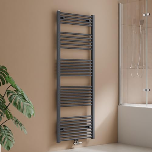 S'AFIELINA Badheizkörper 1600x600 mm Handtuchheizkörper Mittelanschluss Handtuchwärmer Heizkörper für bad 761 Watt, Anthrazit von S'AFIELINA