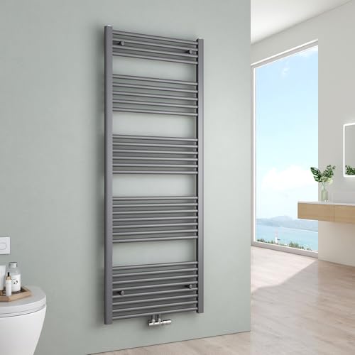 S'AFIELINA Badheizkörper Anthrazit 160x60 cm, Handtuchheizkörper Seitenanschluss & Mittelanschluss Bad Heizkörper Handtuchwärmer zum Heizen und Handtuch trocknen im Badezimmer, 761W von S'AFIELINA