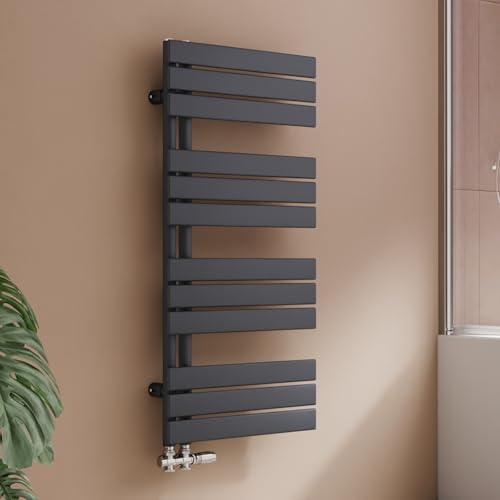 S'AFIELINA Design Badheizkörper Handtuchheizkörper Anthrazit Flach Paneel Seitenanschlusss 1041x500mm Heizkörper für Bad Handtuchtrockner 555 Watt von S'AFIELINA
