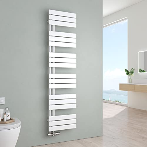S'AFIELINA Badheizkörper Paneel Heizkörper Bad 1599x400mm Handtuchheizkörper Seitenanschlusss 684 Watt Handtuchtrockner mit Anschluss Links oder Rechts (Weiß) von S'AFIELINA