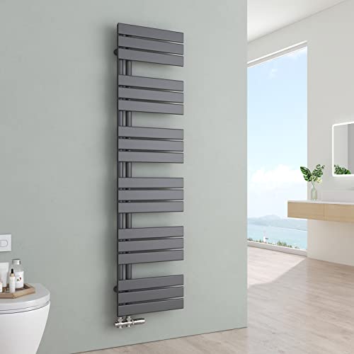 S'AFIELINA Badheizkörper Paneel Heizkörper Bad 1599x400mm Handtuchheizkörper Seitenanschlusss 718 Watt Handtuchtrockner mit Anschluss Links oder Rechts (Anthrazit) von S'AFIELINA