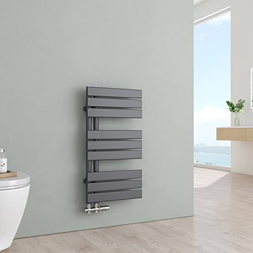 S'AFIELINA Badheizkörper Paneel Heizkörper Bad 762x400mm Handtuchheizkörper Seitenanschlusss 360 Watt Handtuchtrockner mit Anschluss Links oder Rechts (Anthrazit) von S'AFIELINA