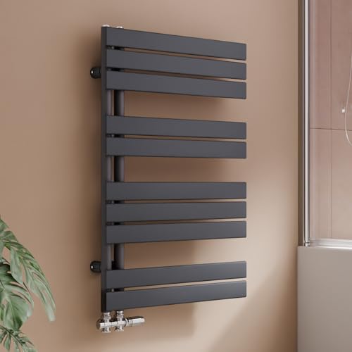 S'AFIELINA Badheizkörper Paneel Heizkörper Bad 899x600mm Handtuchheizkörper Seitenanschlusss 558 Watt Handtuchtrockner mit Anschluss Links oder Rechts (Anthrazit) von S'AFIELINA