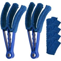 S'AFIELINA Blindstaubbürste – Handtuch-Heizkörper- & Rolladen-Reinigungsbürste, Mikrofaser, abnehmbar, handwaschbar, wiederverwendbar, Blau, 2 Stück von S'AFIELINA