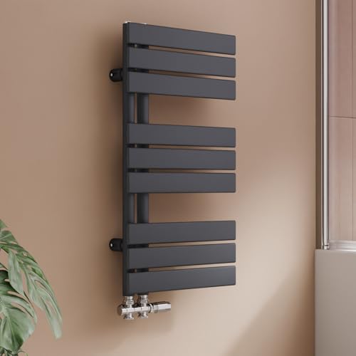 S'AFIELINA Design Badheizkörper Handtuchheizkörper Anthrazit Flach Paneel Seitenanschlusss 762x400mm Heizkörper für Bad Handtuchtrockner 360 Watt von S'AFIELINA