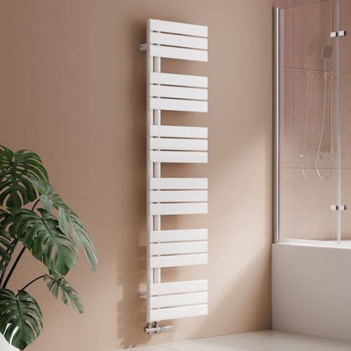 S'AFIELINA Design Badheizkörper Handtuchheizkörper Weiß Flach Paneel Seitenanschlusss 1599x400mm Heizkörper für Bad Handtuchtrockner 684 Watt von S'AFIELINA