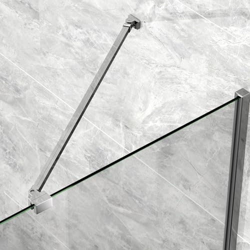 S'AFIELINA Duschkabine Stabilisator, Aluminiumlegierung Stabilisierungsstange für Duschwand Glasdicke 5-6 mm, Wandhalterung Einstelllänge 500 mm Glashalter um 180 °(1 Stück) von S'AFIELINA