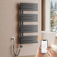 S'AFIELINA Handtuchheizkörper Elektrisch 1041×500mm, Badheizkörper Elektrisch mit Thermostat, WiFi,programmierbarem Timer,LCD-Anzeige,600 W,Anthrazit S'AFIELINA Handtuchheizkörper Elektrisch 1041×500mm, Badheizkörper Elektrisch mit Thermostat, WiFi,programmierbarem Timer,LCD-Anzeige,600 W,Anthrazit von S'AFIELINA