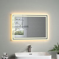 Led Badspiegel Badezimmer Wandschalter spiegel mit Warmweiß 3000K IP44 Energiesparend, Wandmontage, 50x70 cm - S'afielina von S'AFIELINA