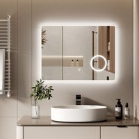 S'afielina - led Badspiegel Badezimmerspiegel mit Beleuchtung Wandspiegel mit Touch-Schalter 6500K Kaltweiß Energiesparend Lichtspiegel mit 3-Fach von S'AFIELINA
