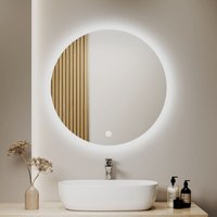 Led Badspiegel Rund Badezimmerspiegel Wandspiegel mit Touch-Schalter,Kaltweiß 6500K 70 cm - S'afielina von S'AFIELINA