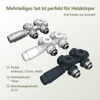 S'afielina - Multiblock Set für Heizkörper Anschlussarmatur für Badheizkörper, Chrom(1 St) Thermotstat Hahnblock Ventil Heizungszubehör Eck- und von S'AFIELINA