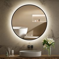 S'afielina - Runder Badspiegel led Badezimmerspiegel mit Beleuchtung,Wandspiegel mit TouchSchalter und Beschlagfrei Taste Neutralweißes von S'AFIELINA