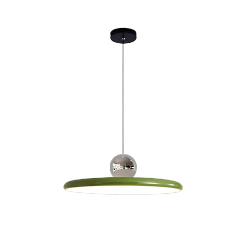 S-Cevada Moderne 40cm LED Pendelleuchte Dimmbar Vintage Metall Hängeleuchte mit Farbiger Fassung für Schlafzimmer Kücheninsel Wohnzimmer Flur Esszimmer (Silber+Grün) von S-Cevada