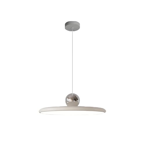 S-Cevada Moderne 40cm LED Pendelleuchte Dimmbar Vintage Metall Hängeleuchte mit Farbiger Fassung für Schlafzimmer Kücheninsel Wohnzimmer Flur Esszimmer (Silber+Weiß) von S-Cevada