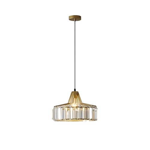 S-Cevada Vintage Gold Kristall Pendelleuchte 25cm Moderne Hängeleuchte Kronleuchter für Kücheninsel Schlafzimmer Wohnzimmer Flur Esszimmer (25cm) von S-Cevada