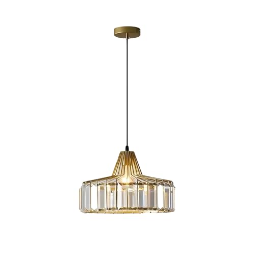 S-Cevada Vintage Gold Kristall Pendelleuchte 32cm Moderne Hängeleuchte Kronleuchter für Kücheninsel Schlafzimmer Wohnzimmer Flur Esszimmer (32cm) von S-Cevada