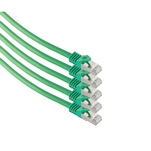 S-Conn RJ45 Patchkabel S/FTP,PIMF, Rohkabel CAT 7 Halogenfrei VE5, grün, 5,0m von S/CONN maximum connectivity