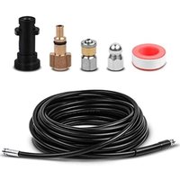 15M Hochdruck Flexible Rohr Reiniger Schlauch Kit Mit Adapter Geeignet Für Kärcher K2 K3 K4 K5 K6 K7 von S-GIANT
