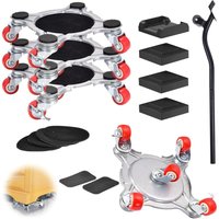 16er Set Möbeltransportrollen - 400kg - Schwere Möbelgleiter - mit Brechstange und Hebepads - zum Bewegen 16er Set Möbeltransportrollen - 400kg - Schwere Möbelgleiter - mit Brechstange und Hebepads - zum Bewegen von S-GIANT