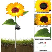 2er Set Solarleuchten für Außendekoration Blumen Garten, Solarleuchte Garten im Freien, wasserdichte Sonnenblume für Terrasse, von S-GIANT