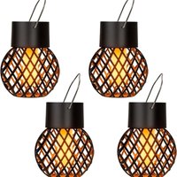4er-Pack Solarleuchten zum Aufhängen im Freien, flackernde Flammen-Solarleuchten, wasserdichte Solarleuchten für den Außenbereich für Garten, Hof, 4er-Pack Solarleuchten zum Aufhängen im Freien, flackernde Flammen-Solarleuchten, wasserdichte Solarleuchten für den Außenbereich für Garten, Hof, von S-GIANT