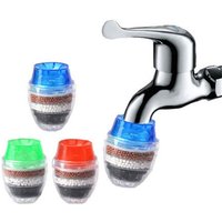 6PCS Küchenhahn-Wasserhahnfilter, rund, Aktivkohle, 5-lagiger Wasserhahn-Wasserfilter, gereinigter Wasserhahn für Zuhause von S-GIANT