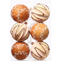 6er Set hängende Weihnachtskugeln 8cm - Bunter Lebkuchenmann - Weihnachtskugel aus Schaumstoff - Weihnachtskugel Dekoration von S-GIANT