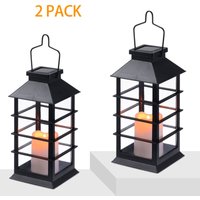 Dekorative Solarlaterne für draußen mit wasserdichtem LED-Flackerndem Kerzeneffekt, perfekt als Solar-Tischlampe oder Hängelaterne für draußen, 2 Dekorative Solarlaterne für draußen mit wasserdichtem LED-Flackerndem Kerzeneffekt, perfekt als Solar-Tischlampe oder Hängelaterne für draußen, 2 von S-GIANT