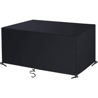 Gartenmöbelabdeckung 420D Oxford-Gewebe – Wasserdichte Tischabdeckung mit Seil und Schnallenverschluss, Schwarz, 250 x 250 x 90 cm - S-giant Gartenmöbelabdeckung 420D Oxford-Gewebe – Wasserdichte Tischabdeckung mit Seil und Schnallenverschluss, Schwarz, 250 x 250 x 90 cm - S-giant von S-GIANT