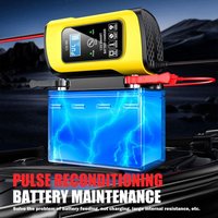 Intelligentes Batterieladegerät 12 V, 8 A – Automatische Wartung für Auto/Motorrad/LKW – LCD-Display + Überladeschutz (Blei-Säure) von S-GIANT