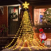 LED-Lichterkette für Weihnachtsbaum, wasserdichte USB-Wasserfall-Lichterkette, 2 m x 9 Lichterketten, 8 Modi, 198 LED-Lichterketten mit Fernbedienung LED-Lichterkette für Weihnachtsbaum, wasserdichte USB-Wasserfall-Lichterkette, 2 m x 9 Lichterketten, 8 Modi, 198 LED-Lichterketten mit Fernbedienung von S-GIANT