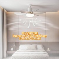 Leiser Deckenventilator mit Licht und Fernbedienung, Deckenventilator mit E27-Fassung, 3 Farbtemperaturen 3000K-6000K, dimmbarer Leiser Deckenventilator mit Licht und Fernbedienung, Deckenventilator mit E27-Fassung, 3 Farbtemperaturen 3000K-6000K, dimmbarer von S-GIANT