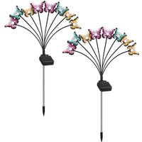 Solar Gartenleuchten, 2 Stück Blume Schmetterling Solarlampe Außen Wasserdicht Landschaftslampe Beleuchtung für Wege Licht Gartendeko Patio, Solar Gartenleuchten, 2 Stück Blume Schmetterling Solarlampe Außen Wasserdicht Landschaftslampe Beleuchtung für Wege Licht Gartendeko Patio, von S-GIANT