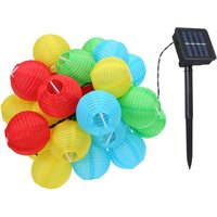 Solar-Lichterkette für den Außenbereich, 6,5 m/30 LED-Laternen, 2 Modi, wasserdichte Solarbeleuchtung für Garten, Balkon, Hof, Hochzeit, von S-GIANT