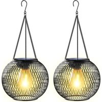 Solarlaterne für den Außenbereich, Solarlampe für den Außenbereich, 2 Solarleuchten für den Außenbereich, Garten, hängend, Metall, IP65, Solarlaterne Solarlaterne für den Außenbereich, Solarlampe für den Außenbereich, 2 Solarleuchten für den Außenbereich, Garten, hängend, Metall, IP65, Solarlaterne von S-GIANT