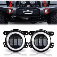 Stück 4" 30W schwarze runde Nebelscheinwerfer mit Halo-Ring DRL für Wrangler von S-GIANT