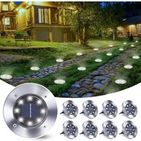 Stück Solarleuchten für den Außenbereich, 8 LED Solar Garten Bodenleuchten Wasserdicht IP65, Weißes Rasendekolicht für Gartenweg Terrasse Hof Stück Solarleuchten für den Außenbereich, 8 LED Solar Garten Bodenleuchten Wasserdicht IP65, Weißes Rasendekolicht für Gartenweg Terrasse Hof von S-GIANT
