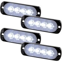 stücke Ultra Slim 4LED Notfall Strobe Lichter Weiß Gefahr Leuchtfeuer Warnung Blinkende Lichter Universal Für Auto Fahrzeug Lkw 12-24V von S-GIANT