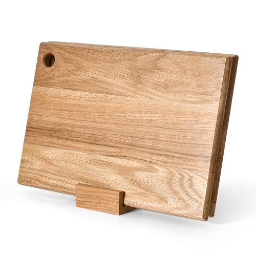 S-HubOla S-Hunter Serie Eichenholz Schneidebrett Set 30x20x1,5 cm – 2er-Set mit Ständer, Antibakteriell & Elegant – Frühstücksbrettchen & Servierbrett S-HubOla S-Hunter Serie Eichenholz Schneidebrett Set 30x20x1,5 cm – 2er-Set mit Ständer, Antibakteriell & Elegant – Frühstücksbrettchen & Servierbrett von S-HubOla