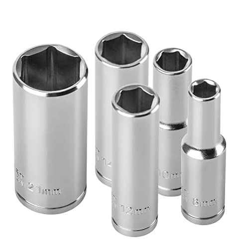 Steck-Schlüssel Einsatz Lang | Steck-Nuss Lang |Sechskantschlüssel Innensechskant Satz 3/8 Zoll, Adapter für ½ Zoll, ¼ Zoll (18mm) von S-Polybond
