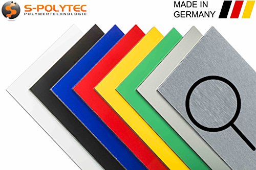 Aluverbundplatte Aludibond 3mm, große Farbauswahl, Schild, Bild, Werbeschild, Display, Küchenrückwand, Küchenspiegel, Bastelplatte (20 x 30cm, Anthrazit RAL 7016) von S-Polytec Aluverbund