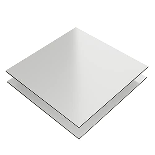 Aluverbundplatte Aludibond 3mm, große Farbauswahl, Schild, Bild, Werbeschild, Display, Küchenrückwand, Küchenspiegel, Bastelplatte (20 x 30cm, Silber RAL 9006) von S-Polytec Aluverbund