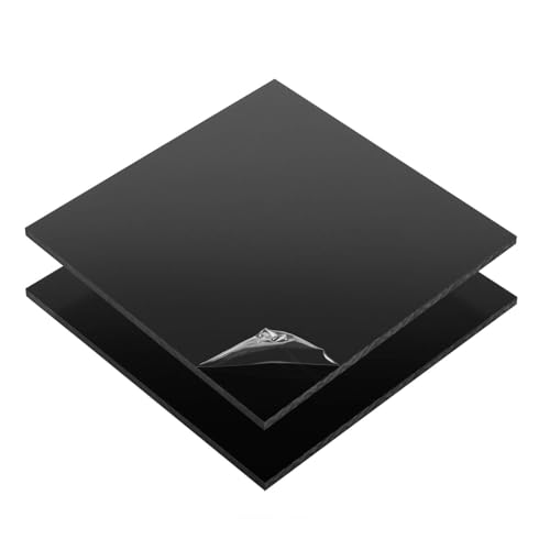ABS Kunstoffplatte, ABS Platte in SCHWARZ ODER WEIß | VIELE verschiedene FORMATE in Stärken 1-10mm TOP Qualität (2 Stück | 20 x 30cm, 4mm Schwarz) von S-Polytec