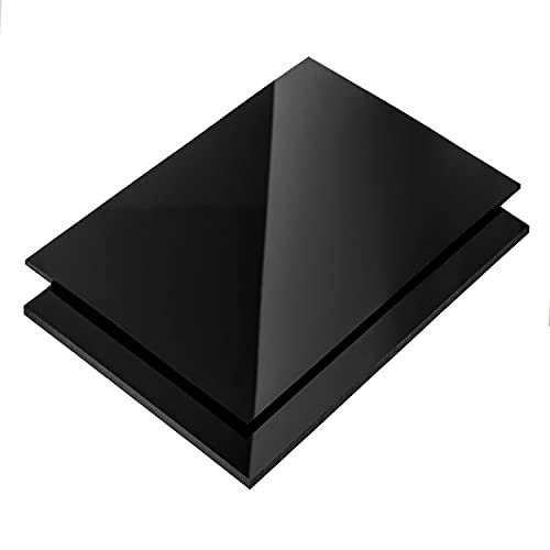 Kunststoffplatte aus Polystyrol, Polystyrolplatte (PS) WEIß und SCHWARZ Verschiedene FORMATE, Stärken: 1-5mm, TOP QUALITÄT, Modelbau, Schilder, Bastelplatte (2 Stück DIN A4 (29,7 x 21cm), 2mm SCHWARZ) von S-Polytec