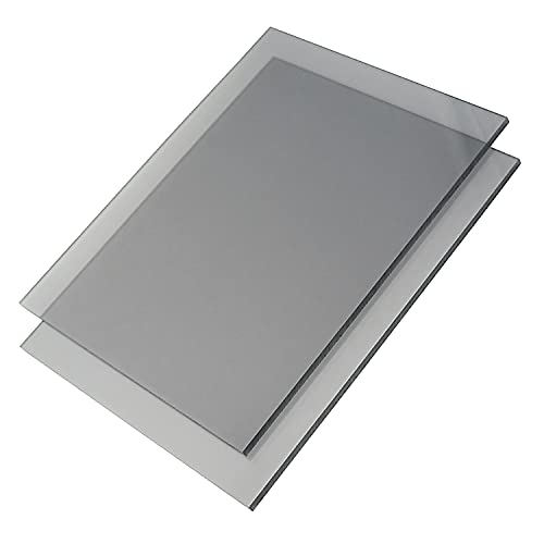 Polycarbonat Platte, MAKROLON LEXAN, PC Zuschnitt TRANSPARENT und GRAU, Stärke 3-8mm, VIELE Verschiedene Formate, beidseitiger UV-Schutz TOP QUALTÄT (100 x 75cm, 5mm GRAU) von S-Polytec