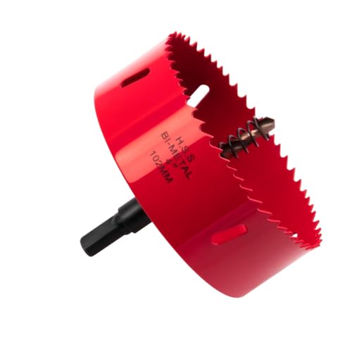 Professionelle Universal Lochsäge Ø 28-68mm aus HSS Bi-Metall für Aluminium, Holz, OSB, PVC, Kunststoff, Gipskarton… (HSS Bi-Metall, 102 mm) von S-Polytec