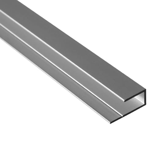 S-Polytec Aluminium 3mm U- Profil, Alu Abschlussprofil, Aluprofil für Vinyl-Boden und Aluverbundplatten Dibond, SILBER eloxiert (3mm Silber, U- Profil (1 Meter), 1) von S-Polytec