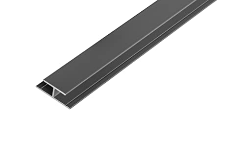 S-Polytec Aluminium H- Profil, Alu Verbindungsprofil, Aluprofil H für Doppelstegplatten, HPL- Platten 6mm ANTHRAZIT, verschiedene Längen Größen (6mm Anthrazit, H- Profil (1 Meter), 1) von S-Polytec